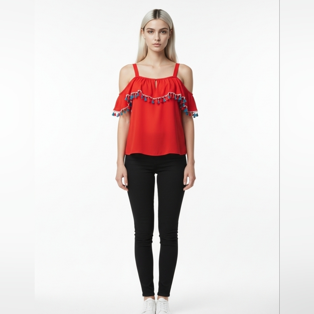 NWT Coral Fringe Tank Top Small